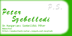 peter szebelledi business card